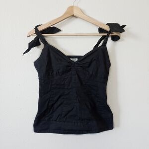 anthropologie odille tie strap v neck bustier tank top